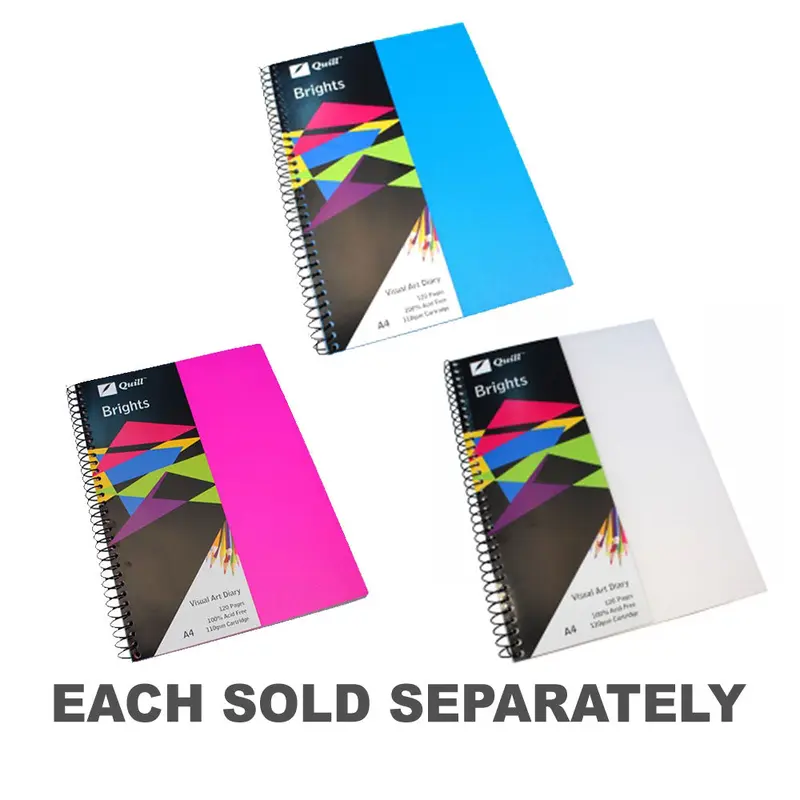Quill Brights A4 Visual Art Diary 120pgCerise Pink