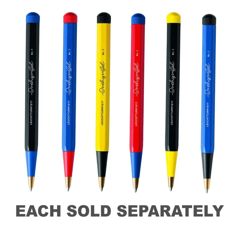 Drehgriffel Bauhaus #1 Twist Pen w/ Blue InkBlack/Lemon