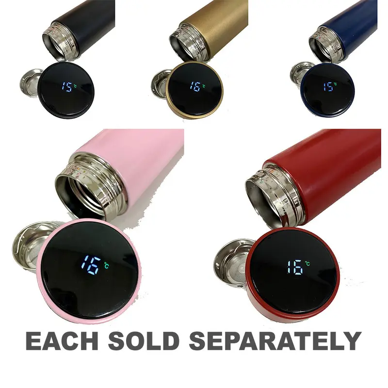 Metal Thermos with Temperature DisplayBlack