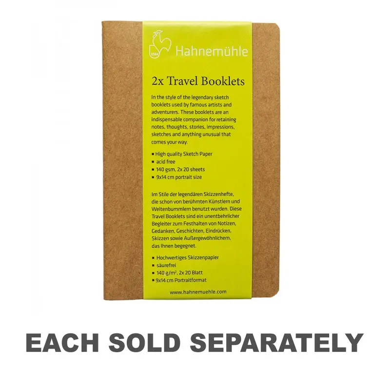 Portrait 20-Sheet Travel Booklet 140gsm 2pk90x140mm