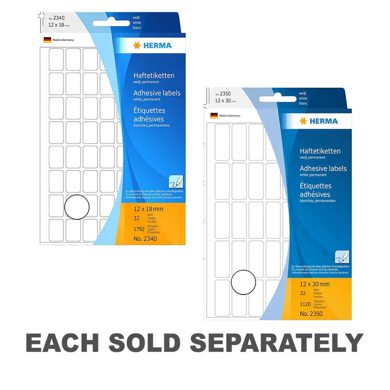 Herma Multi-Purpose Adhesive Labels 12mm (White)12x18mm