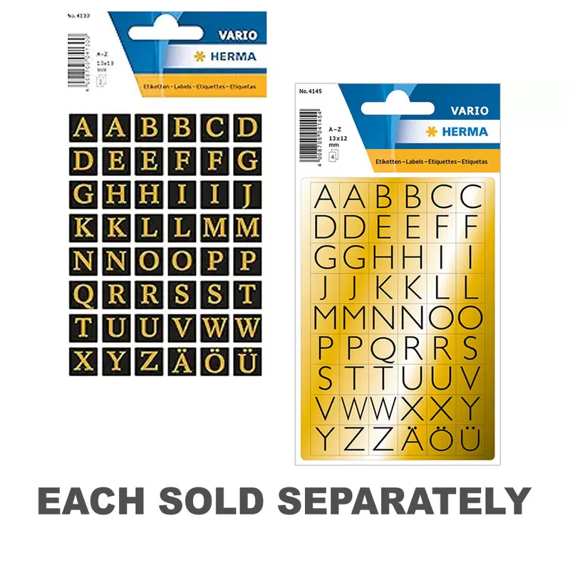 Herma Letter Film Sticker A-Z (Black/Gold)Foil