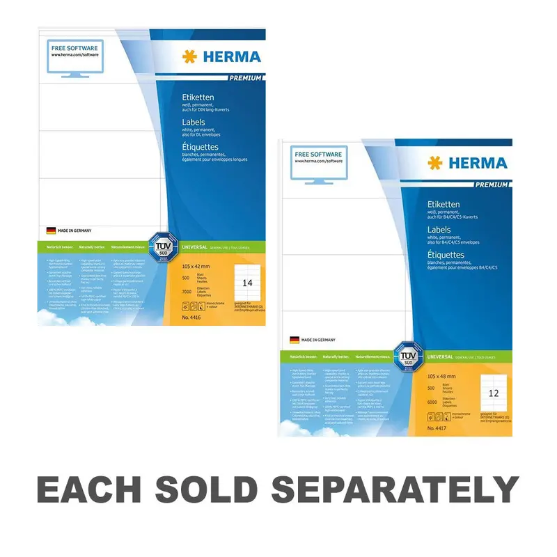 Herma Premium Labels A4 105mm 500pc105x42mm