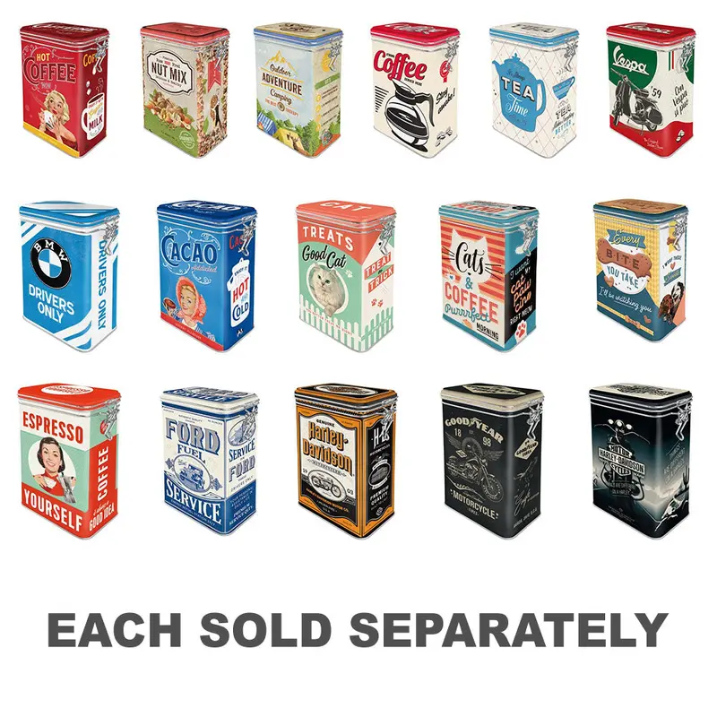 Nostalgic-Art Clip Top Tin (7.5x11x17.5cm)Camping Advntr.