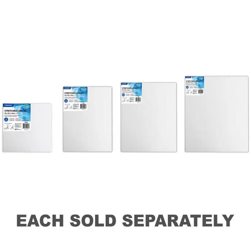Thin Edge Stretched Canvas20x20cm 4 Pack