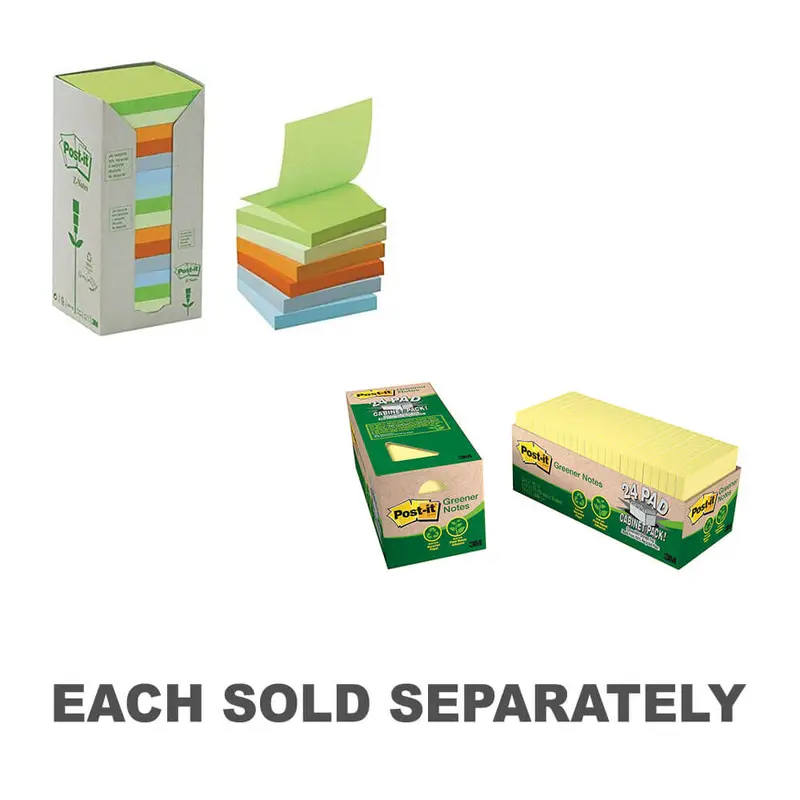 Post-it Notes Recycled 76x76mmPastel 16pk