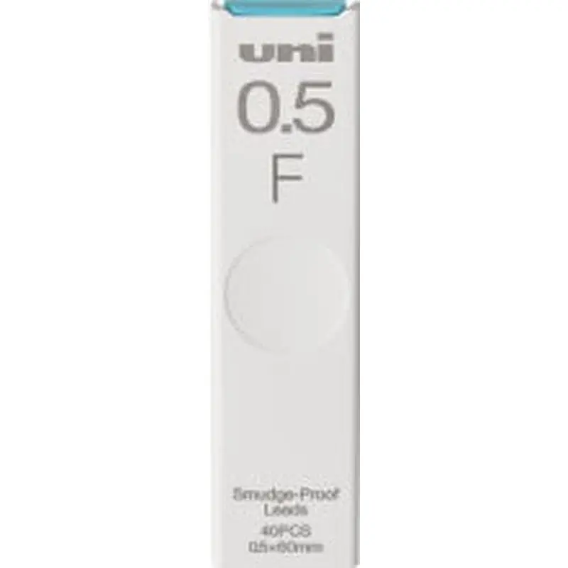 uni Mitsubishi Pencil Mechanical Pencil Lead Refill uni Smudge-Proof Lead 0.5mm F, ULS0540F, Set of 10