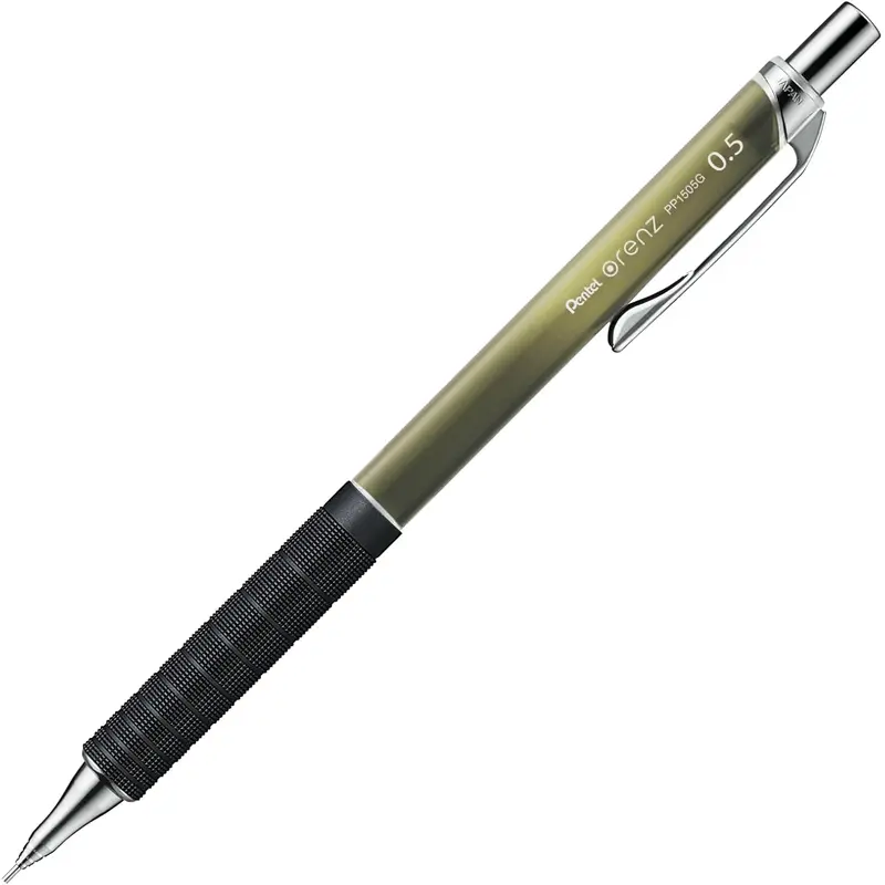 Pentel Mechanical Pencil Orenz Metal Grip green color Limited Design Edition 0.5mm Khaki Green, XPP1505G2-L4